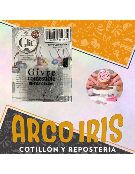 Gliter Comestible Plateado X 4 Unidades -pastelar- Pascua