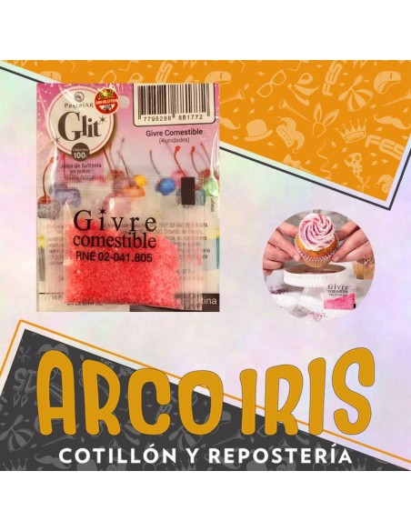 Gliter Comestible Rojo X 4 Unidades -pastelar- Pascua