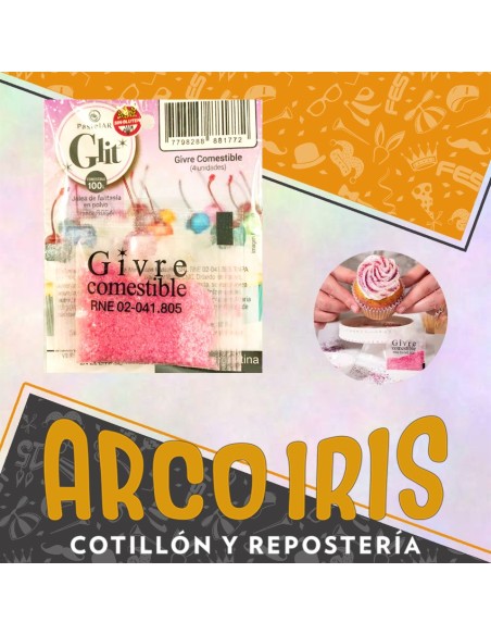 Gliter Comestible Rosa X 4 Unidades -pastelar- Pascua