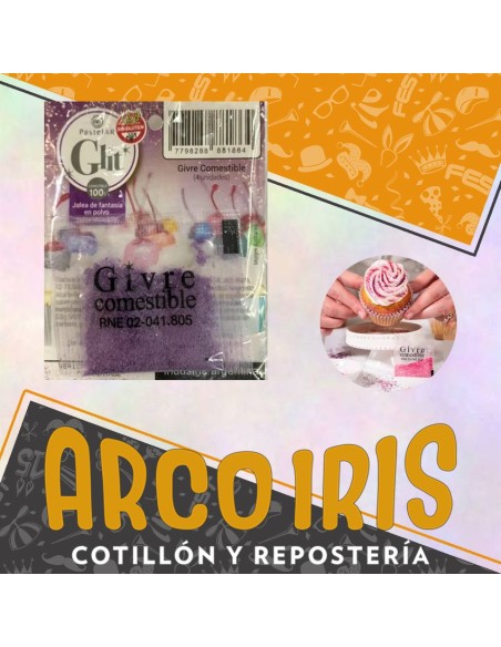 Gliter Comestible Violeta X 4 Unidades -pastelar- Pascua