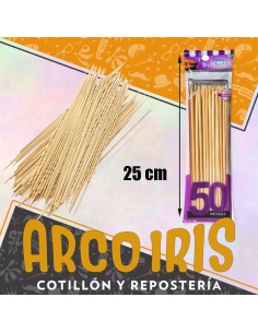 Palitos Brochet Gruesos 25 Cm X 50 U. Violeta-party Store