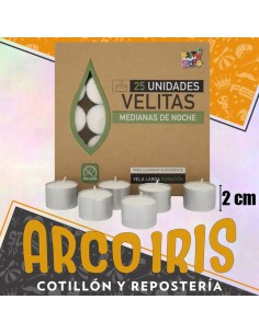 Noche Vela X 25 -velitas De Noche 2 Cm De Altura Party Store-