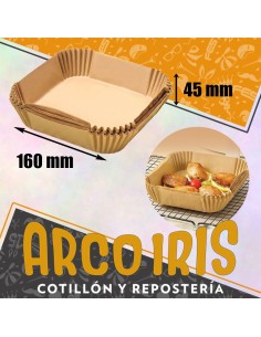 Protector Papel Air Fryer 16cm X 50 Cuadrado De 4.5cm De Alto Liners Freidora De Aire-blister