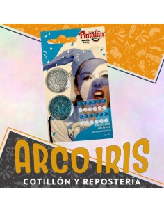 Kit Mini Argentina Brilla Sin Limites - 2 Acuarelas Glitter Strass Cleste-blanco Patrio Halloween