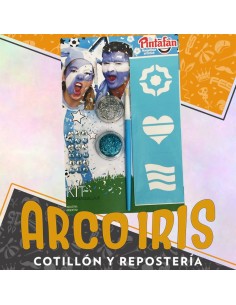 Kit Patrio Glam - Kit Para Maquillaje 2 Maquillaje Glitter Stencil Pincel Strass