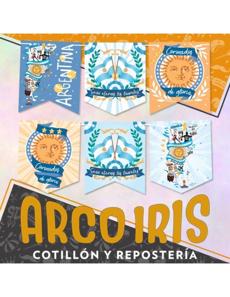 Banderin Estampado Patrio - Ex-bandera Vamos Argentina Mundial Rondinella