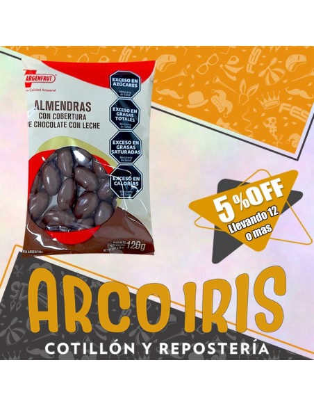 Almendras Con Chocolate X 120g +12-5% (caja) Con Cobertura De Chocolate Con Leche - Argenfrut
