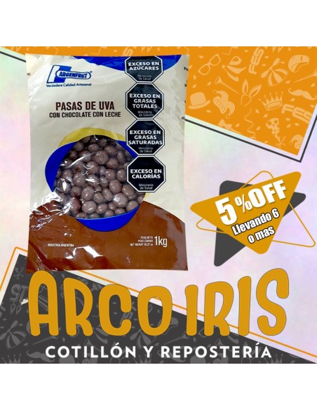 Pasas De Uvas Con Chocolate X Kg +6-5% (caja) Con Cobertura De Chocolate Con Leche - Argenfrut