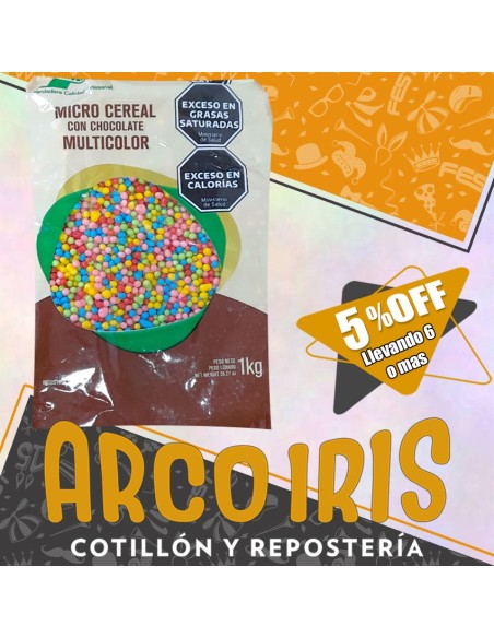 Micro Cereal Con Cobertura Chocolate Multicolor X Kg +6-5% (caja) Argenfrut