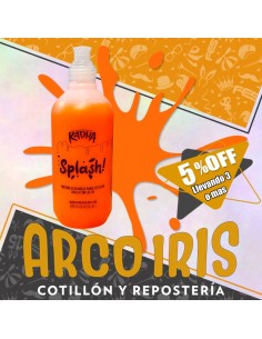 Splash Naranja Fluo X 500 Cc +3- 5% Cat2 Upd Carnaval Promo Por Cantidad Liquido Pintura Ecologica Radha