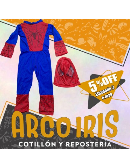 Disfraz Enterito Arana Rojo +2-5% Talle 2 - Promo Por Cantidad Spiderman Hombre Arana Halloween