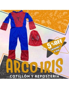 Disfraz Enterito Arana Rojo +2-5% Talle 8 - Promo Por Cantidad Spiderman Hombre Arana Halloween