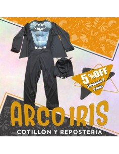 Disfraz Enterito Murcielago +2-5% Talle 4 - Promo Por Cantidad Batman Halloween