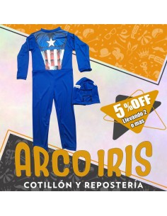 Disfraz Enterito Capitan +2-5% Talle 6 - Promo Por Cantidad Capitan America Halloween