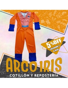 Disfraz Enterito Guerrero Naranja +2-5% Talle 2 - Promo Por Cantidad Goku Dragon Ball Halloween