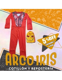 Disfraz Enterito Hombre De Hierro +2-5% Talle 6 - Promo Por Cantidad Ironman Halloween