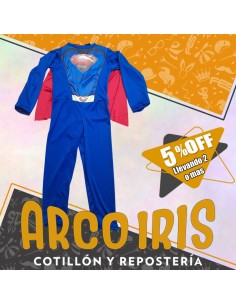 Disfraz Enterito Hombre De Acero +2-5% Talle 4 - Promo Por Cantidad Superman Halloween