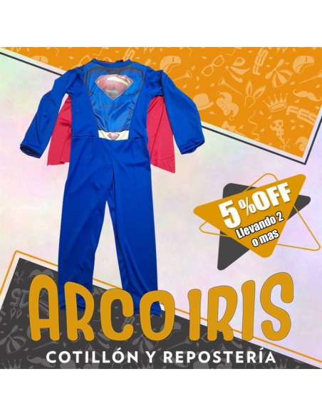 Disfraz Enterito Hombre De Acero +2-5% Talle 4 - Promo Por Cantidad Superman Halloween
