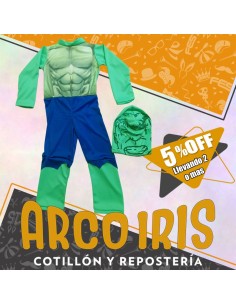 Disfraz Enterito Verde +2-5% Talle 4 - Promo Por Cantidad Hulk Halloween