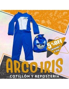 Disfraz Enterito Erizo Azul +2-5% Talle 2 - Promo Por Cantidad Sonic Halloween