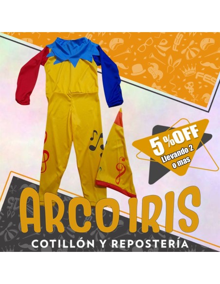 Disfraz Enterito Payaso Talle 10 -blanco Y Negro-  Pinon Fijo Halloween