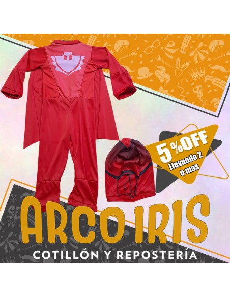 Disfraz Enterito Heroe Rojo +2-5% Talle 4 - Promo Por Cantidad Pl Mask Rojo Halloween