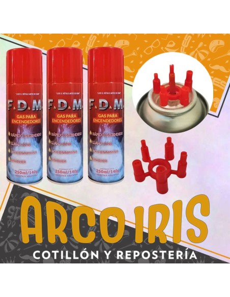 Gas Para Encendedores Pack X 12 U. Con Picos F.d.m - 250 Ml Gas Propano -butano-soplete-140g.