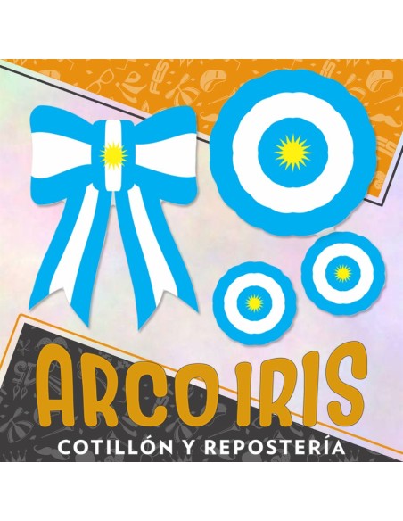 Guirnalda Kit Escarapelas Papel X 4- -conjunto Escarapelas-argentina Patrio Rondi