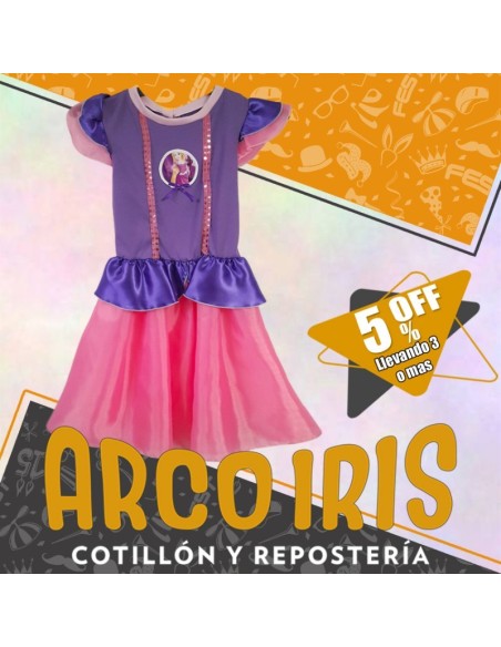 Disfraz Vestido Lila - Talle 6 Princesa Rapunzel