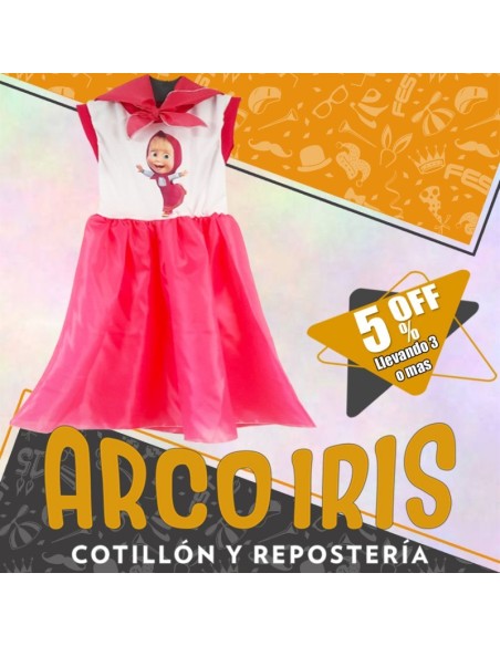 Disfraz Vestido Nena Y El Oso - Talle 6 - Masha Halloween