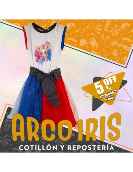 Disfraz Vestido Nena Del Bate - Talle 10 - Harley Quinn Halloween