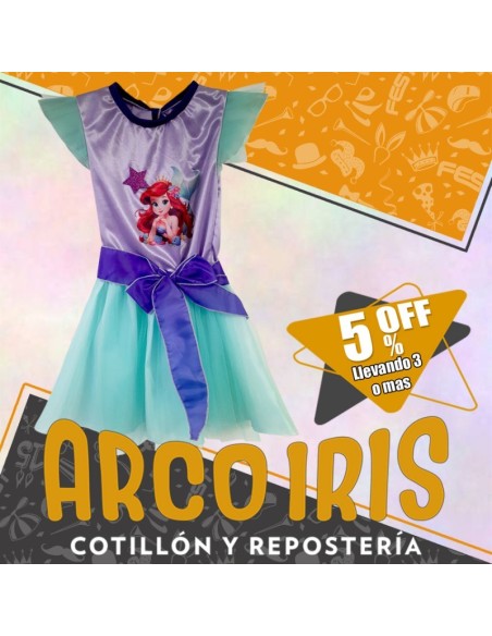 Disfraz Vestido Sirena - Talle 10 Princesa Sirenita - Halloween