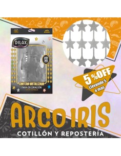 Cortina Estrella Plata Metal Xu +5-5% - Promo Por Cantidad 1 X 2 Mt Dilax