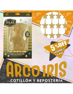 Cortina Estrella Oro Metal Xu +5-5% - Promo Por Cantidad Dilax 2 X 1 Mt