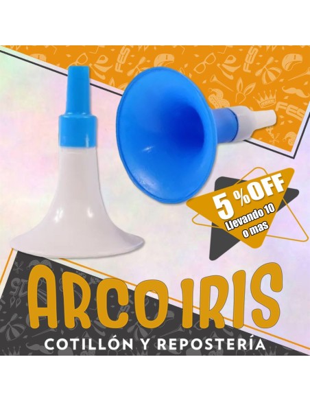 Corneta Chica Xu +10-5% - 2 Piezas Fluo/argentina/halloween Promo Por Cantidad Argentina Mundial Rotti