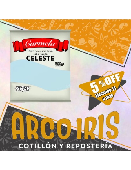 Coral Pasta Color Pastel X 500 Gr - Celeste +14-5% Promo Por Cantidad Carmela