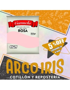 Coral Pasta Color Pastel X 500 Gr - Rosa +14-5% Promo Por Cantidad Carmela