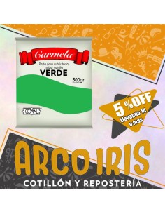 Coral Pasta Color X 500 Gr - Verde +14-5% Promo Por Cantidad Carmela