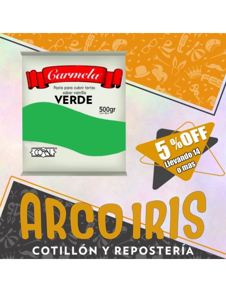 Coral Pasta Color X 500 Gr - Verde +14-5% Promo Por Cantidad Carmela
