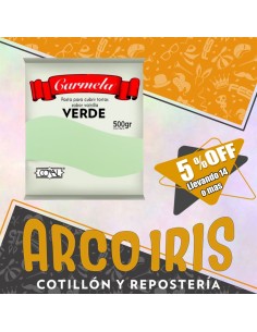 Coral Pasta Color Pastel X 500 Gr - Verde +14-5% Promo Por Cantidad Carmela