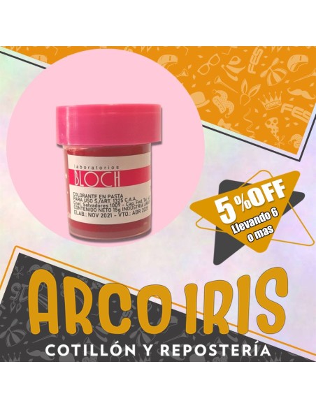 Colorante En Pasta Rosa Pastel Bloch Xu +6-5% Sin Tacc Promo Por Cantidad Pascua