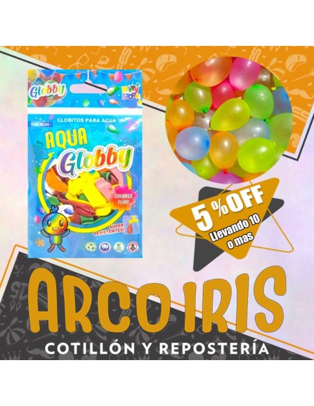 Bombitas Globby 10 X 100 +10-5% Aqua Carnaval Super Resistentes Tipo Bombucha Promo Por Cantidad Party Store
