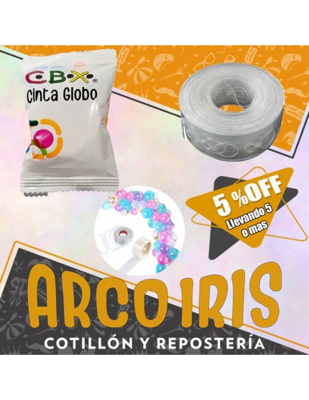 Cinta Para Arcos De Globo X 5 Mt +5-5% - En Rollo Promo Por Cantidad Ideal Arco Organico - Cinta Link -