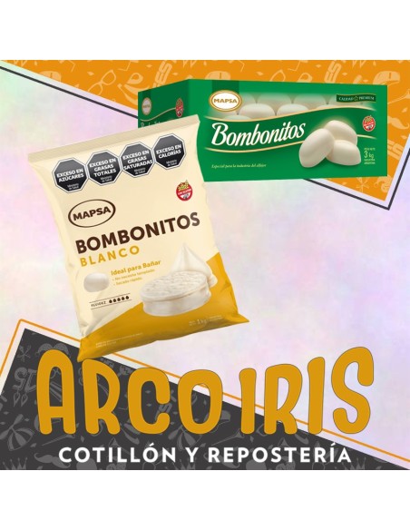 Chocolate Bombonitos Mapsa X 3 Kg Blanco - Sin Tacc Caja Bano Pascua