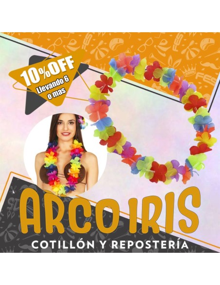 Collar Hawaiano Luxe Multicolor Xu +6-10% - Importado Promo Por Cantidad Primavera