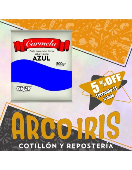 Coral Pasta Color X 500 Gr - Azul +14 -5% Promo Por Cantidad Carmela