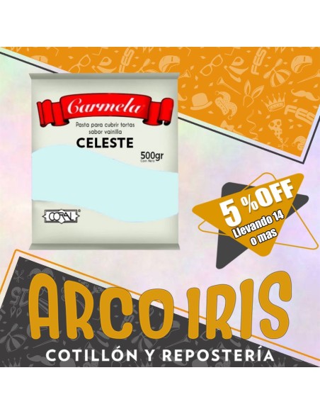 Coral Pasta Color X 500 Gr - Celeste +14-5% Promo Por Cantidad Carmela