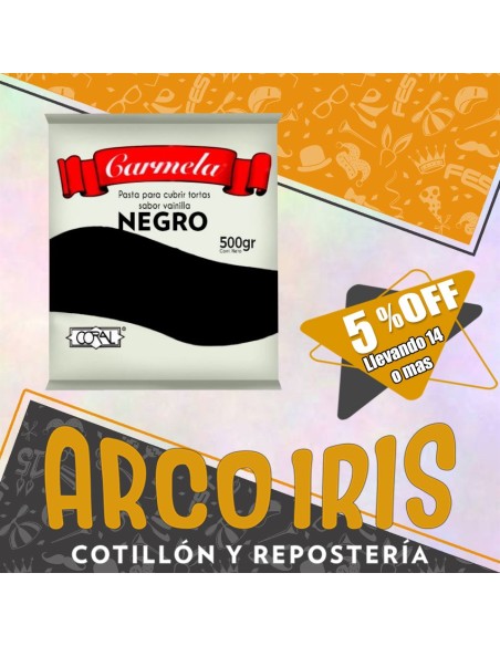 Coral Pasta Color X 500 Gr - Negra +14-5% Promo Por Cantidad Carmela