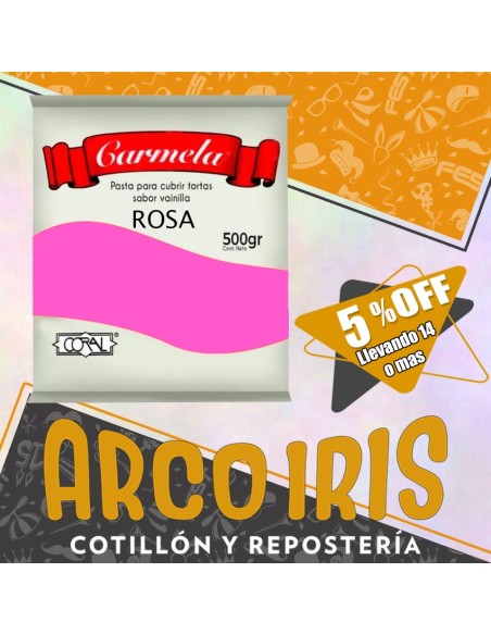 Coral Pasta Color X 500 Gr - Rosa +14-5% Promo Por Cantidad Carmela