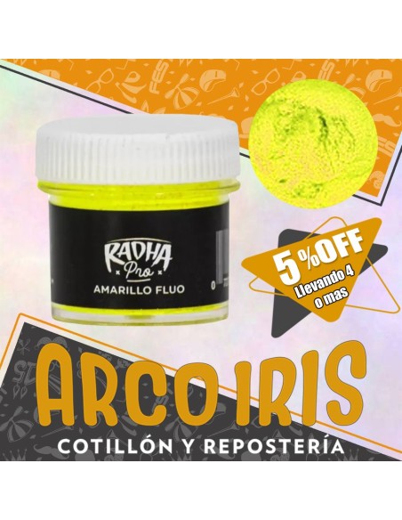 Colorante En Polvo Fluo Amarillo Xu - 4 Gr Radha Pascua